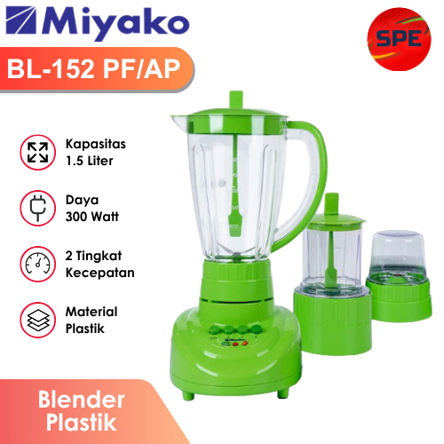 BLENDER PLASTIK MIYAKO KAPASITAS 1.5 LITER BL-152 PF/AP GARANSI RESMI (MEDAN)