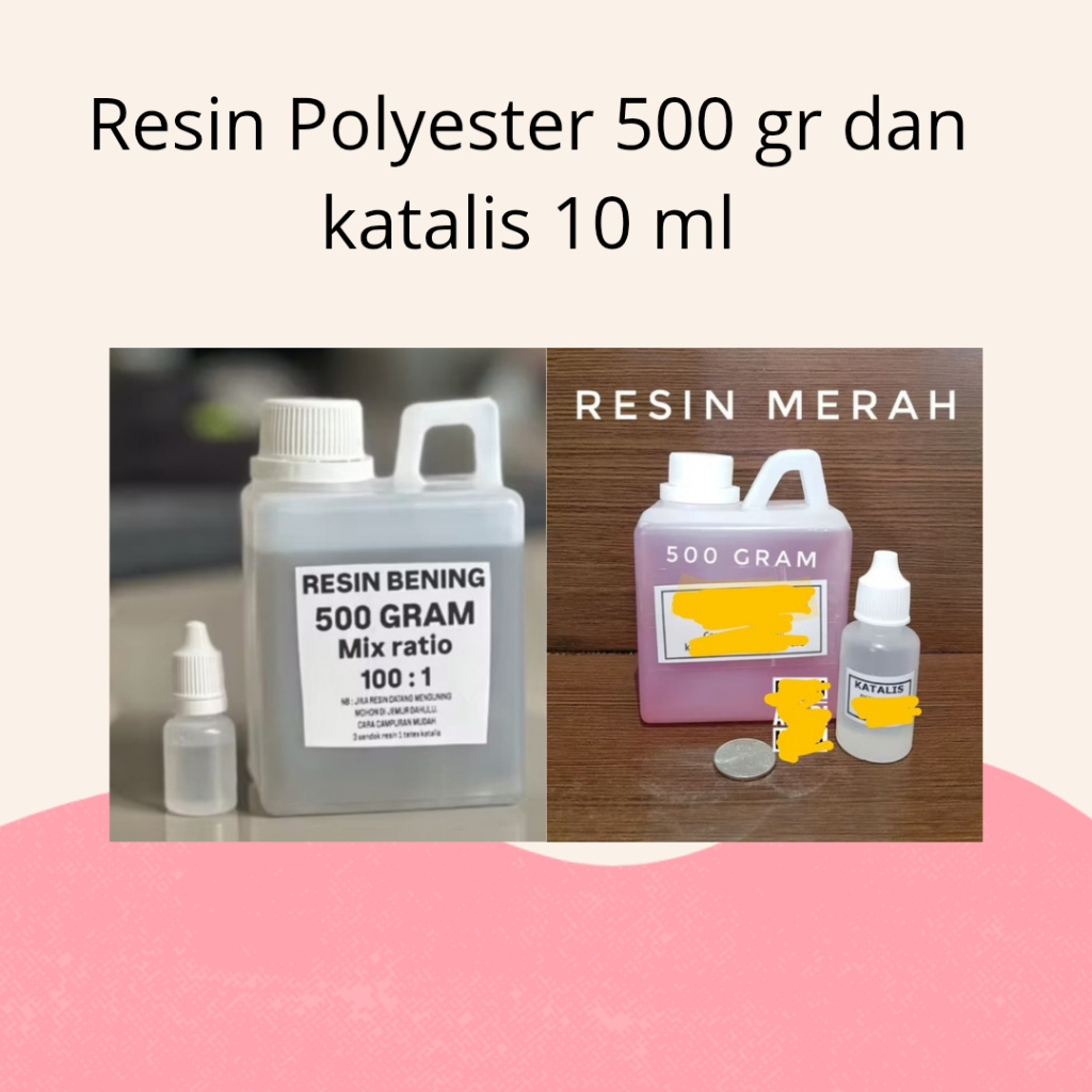 

Resin polyester 500 gr dan katalis 10 ml