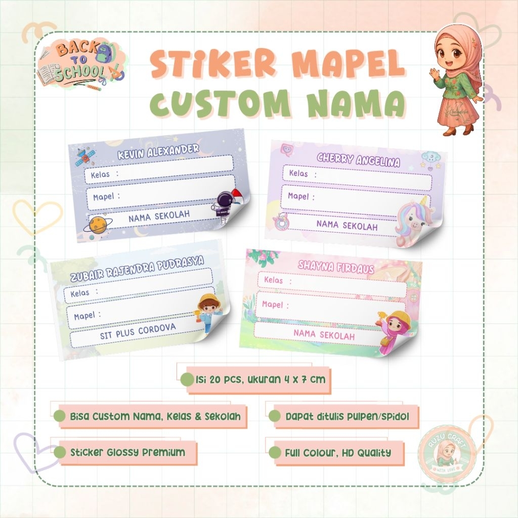 

STIKER NAMA STIKER BUKU STIKER MATA PELAJARAN CUSTOM NAMA