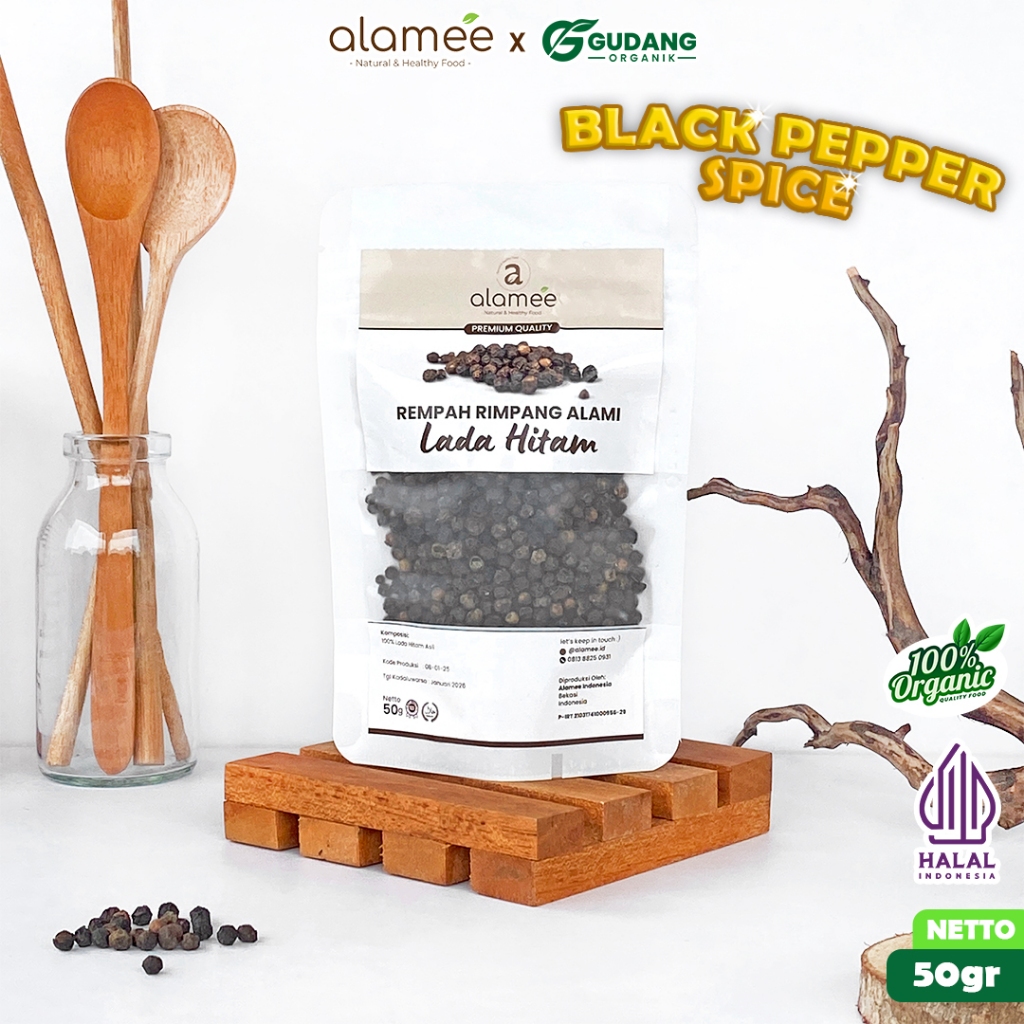 

ALAMEE rempah lada hitam aroma kuat 50 gram bumbu dapur pedas penyedap masakan lezat rempah aromatik