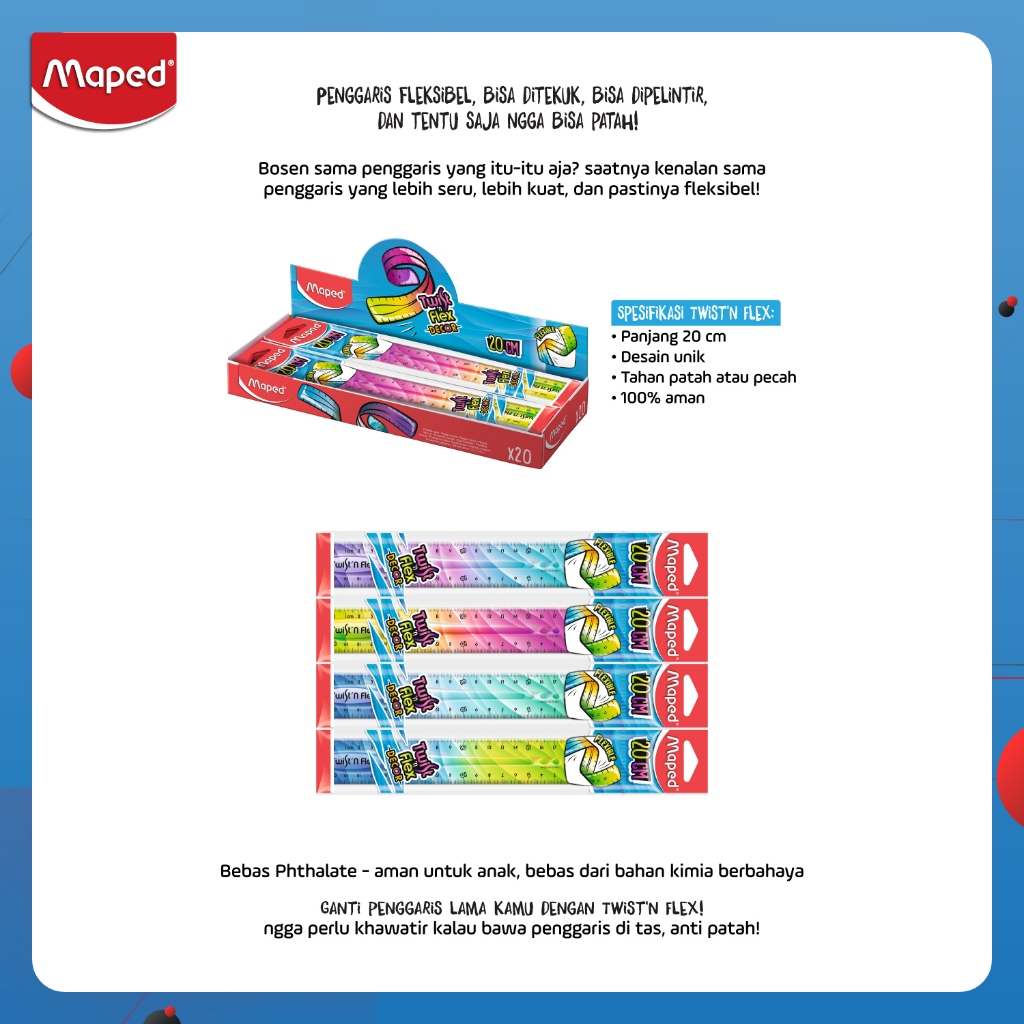 

Penggaris Lentur Twist and Flex Decor 15cm / 20cm / 30cm