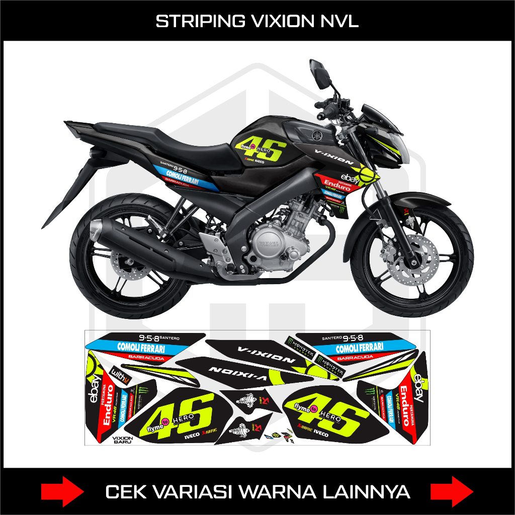 STRIPING STIKER VIXION NVL 2014 / DECAL VARIASI YAMAHA VIXION BARU NVL