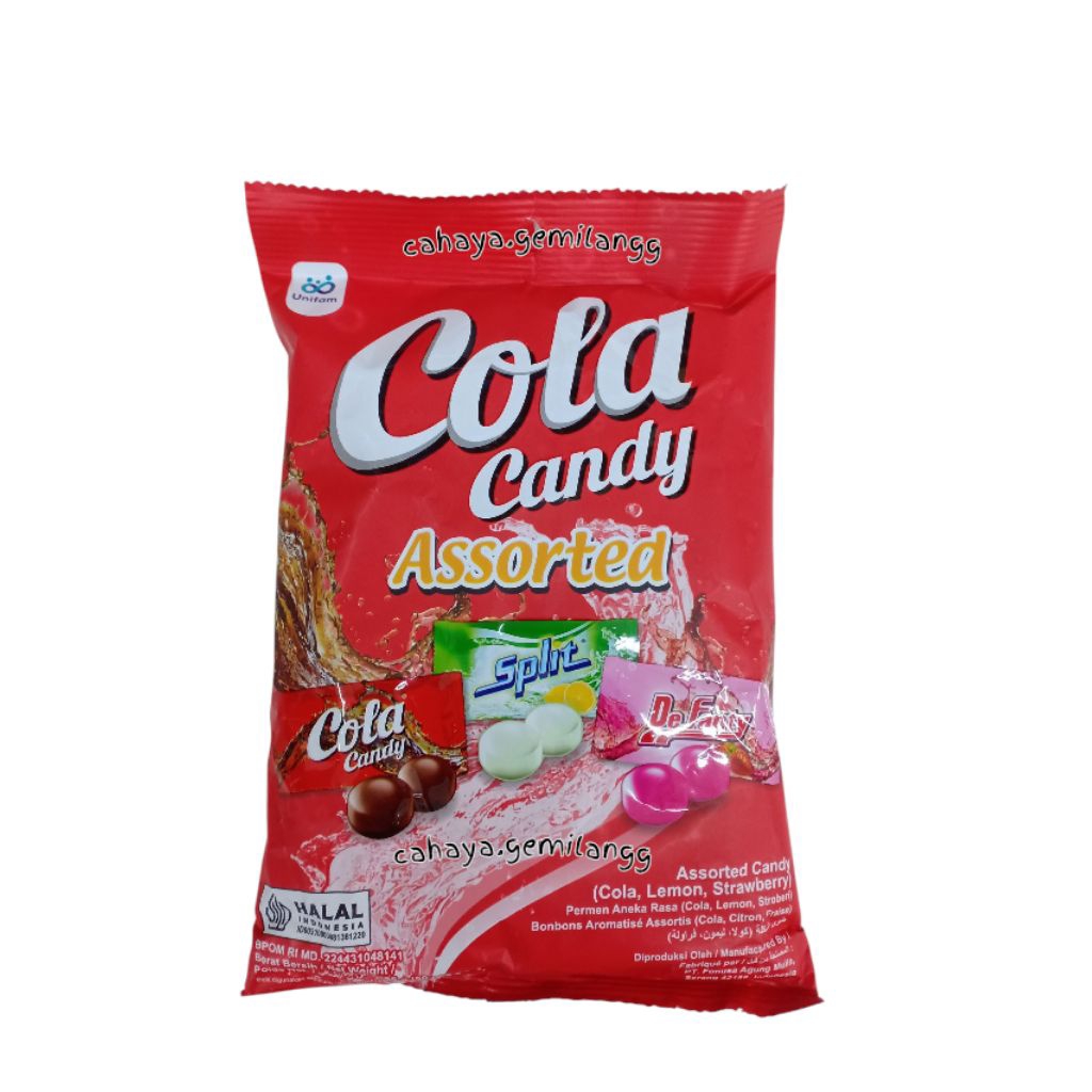 

Cola Candy Assorted (1Bag: 50pcs) Cola, Split, DeFanty - Permen Soda / Soda Candy / Permen Cola Candy / DeFanty Candy / Permen Split / Permen Rasa Soda / Permen Rasa Lemon / Permen Soda Lemon / Jagoan Neon / Permen Rasa Sprite / Lollipop Split Cola