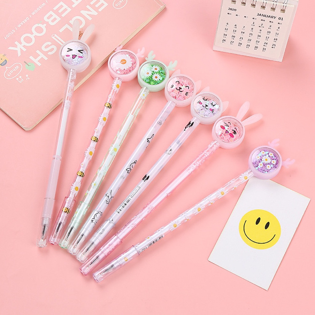 

(ctshop1) Pena Karakter Payet Gliter Bunny Lucu Black Ink Gel Pulpen Murah Gel Bolpen Gel Pastel Alat Tulis Sekolah Kantor Murah Import