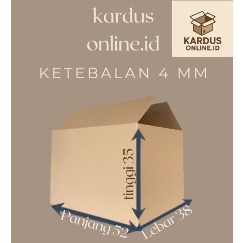 

Kardus packing Uk 52x38x35 3ply (4mm)