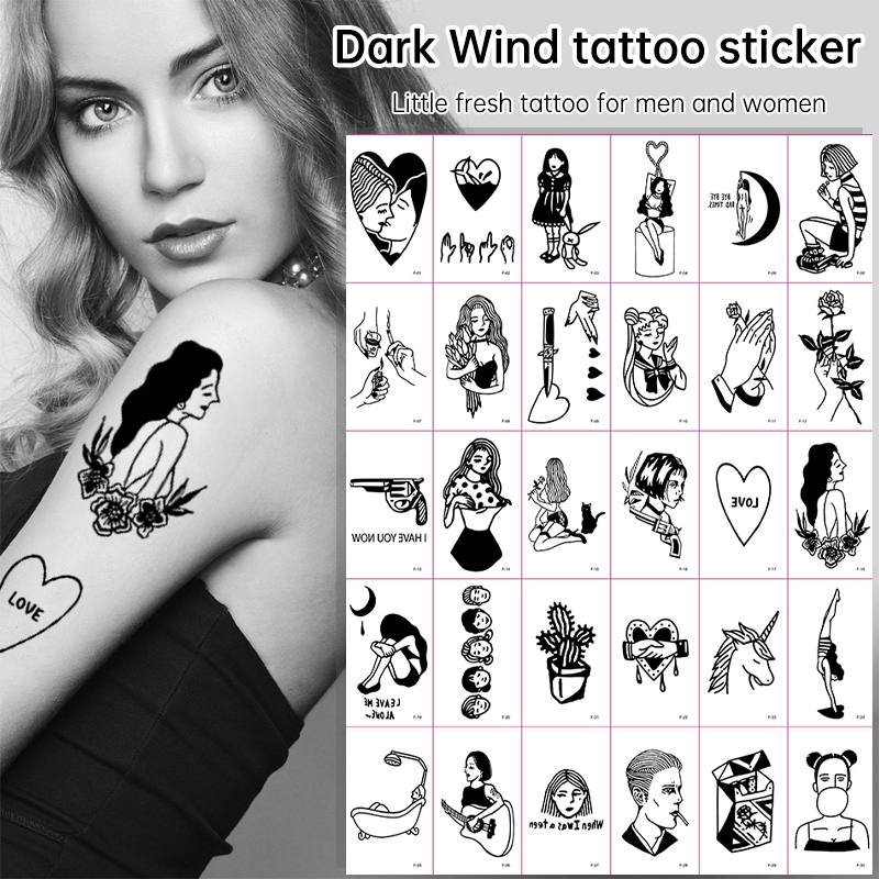 COD Tato Semi-Permanen Tahan Lama 2 MingguTato Temporer Stiker Tato Palsu untuk pria dan wanita Akse