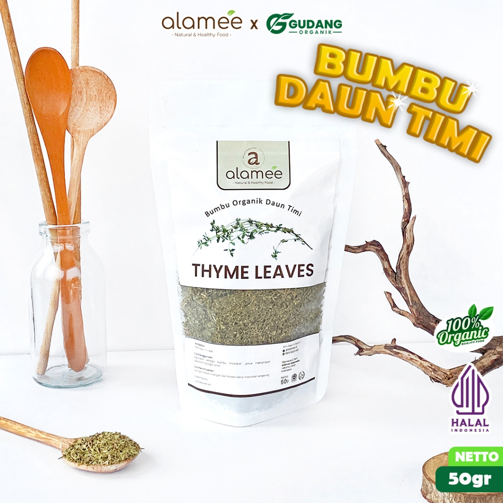 

alamee bumbu organik thyme 50 gram dengan aroma khas bumbu herbal kaya nutrisi untuk herbal alami