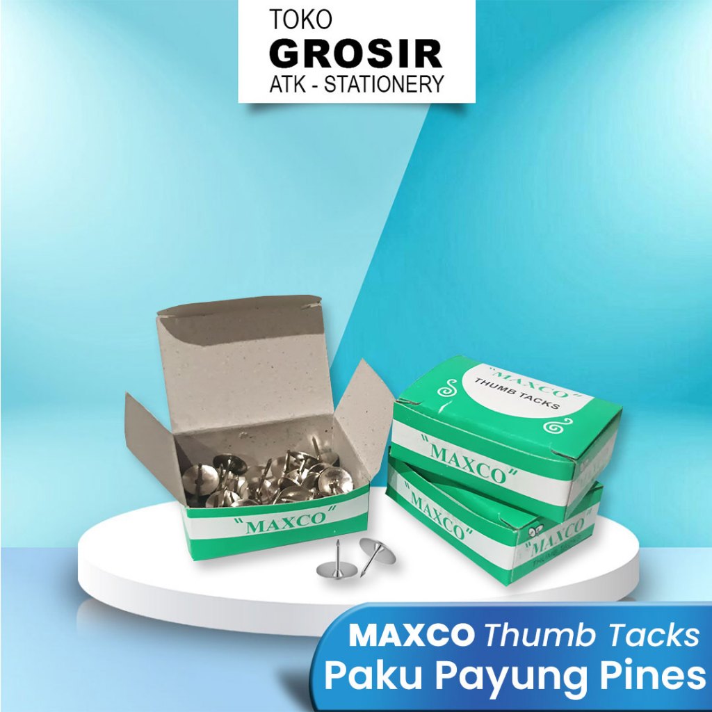 

MAXCO Paku Payung 1 BOX ± 35 PCS / Maxco Thumb Tacks / Paku Pines