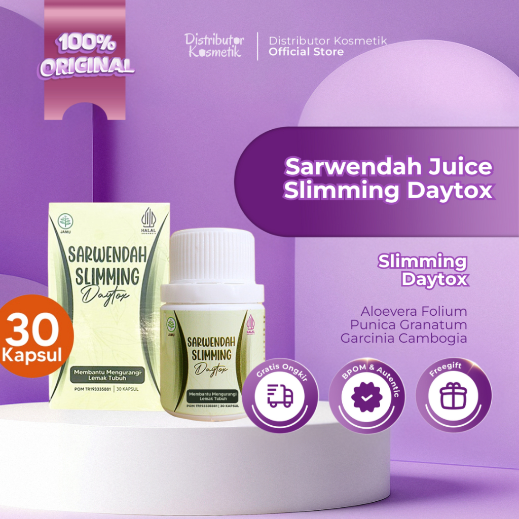 [ AGEN RESMI ] Sarwendah Juice Slimming Daytox Isi 30 - Kapsul Diet Ampuh Menurunkan Berat Badan Ori