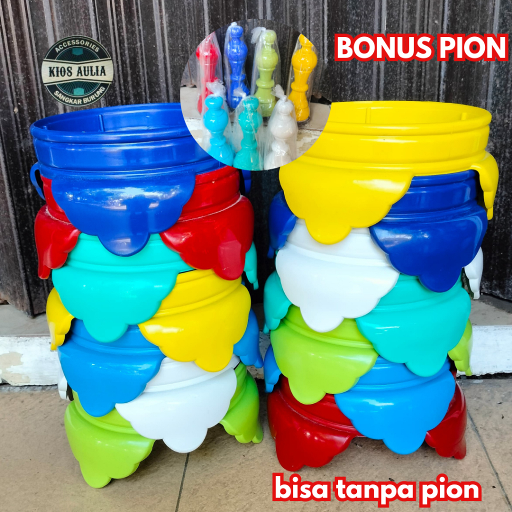 TEBOK PVC SANGKAR KANDANG PLECI HELOPED BULAT PVC TEBAL AWET SET PION PLECI (BONUS PION KAYU)