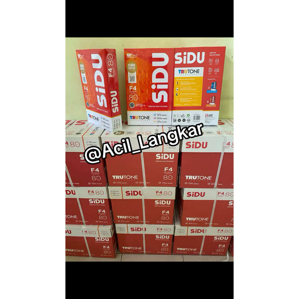 

Kertas SiDU F4 80 Gram / Kertas HVS F4 80 Grm Sinar Dunia 100% Original