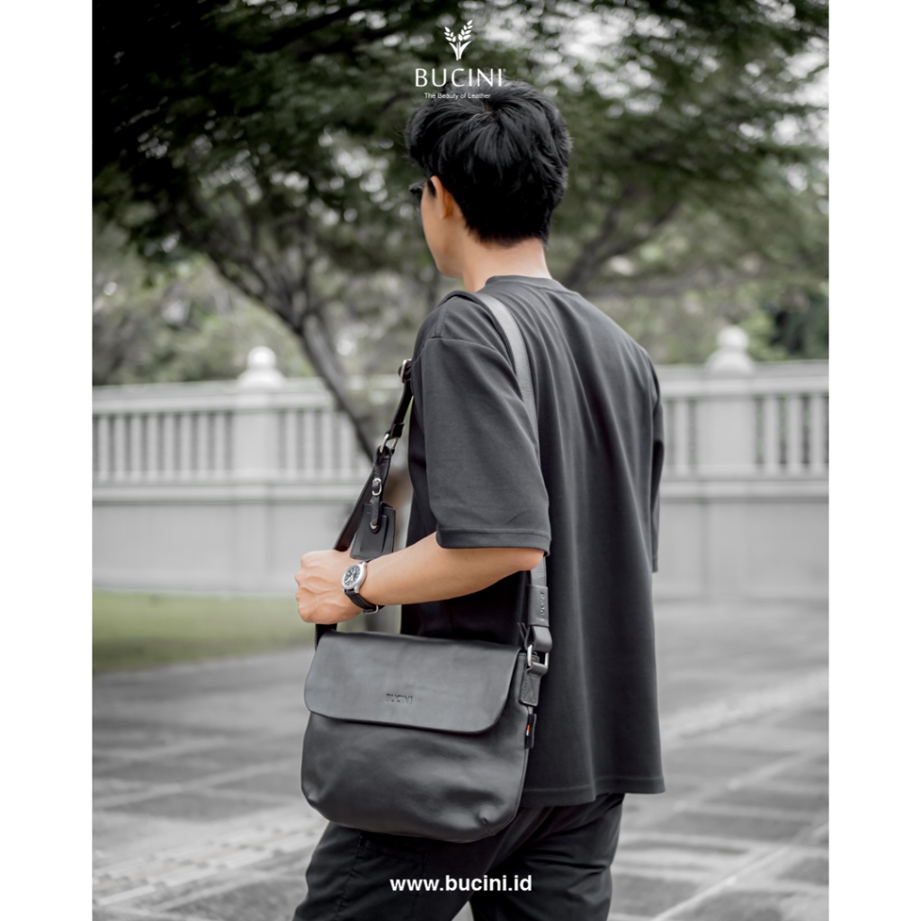 Leather Sling Bag BUCINI Becici I Tas Selempang & Bahu Kulit Pria & Wanita BUCINI Becici