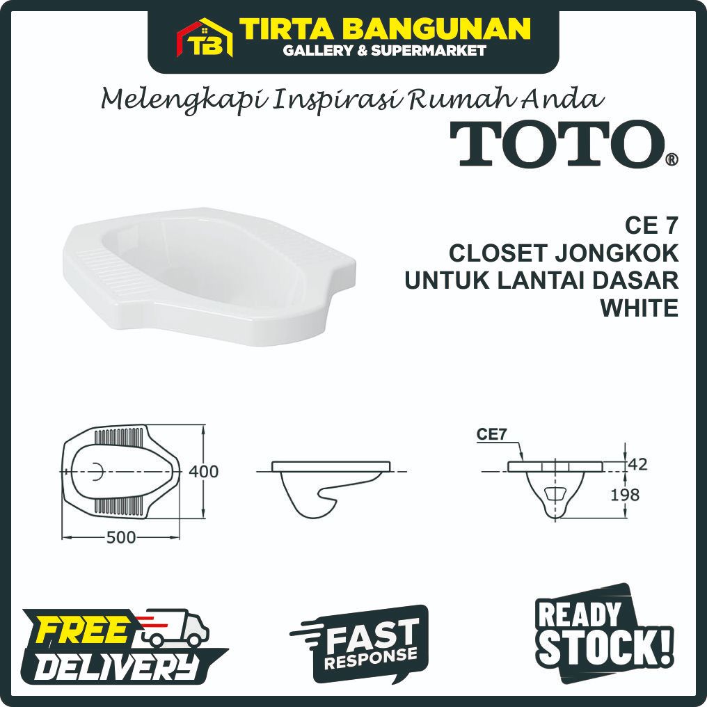 [PASTI READY] TOTO CLOSET JONGKOK CE 7 / KLOSET JONGKOK / TOILET / WC