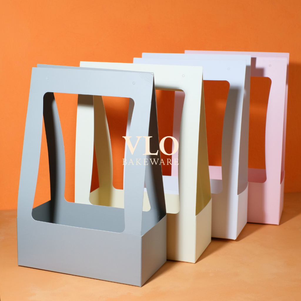 

[1 SET ISI 10 PCS] Kotak bunga dengan handle valentine | valentine flower box korea