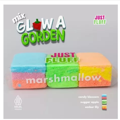 

[1 PACK] MIX GLOW A GORDEN MARSHMALLOW JUSTFLUFF [HALAL]