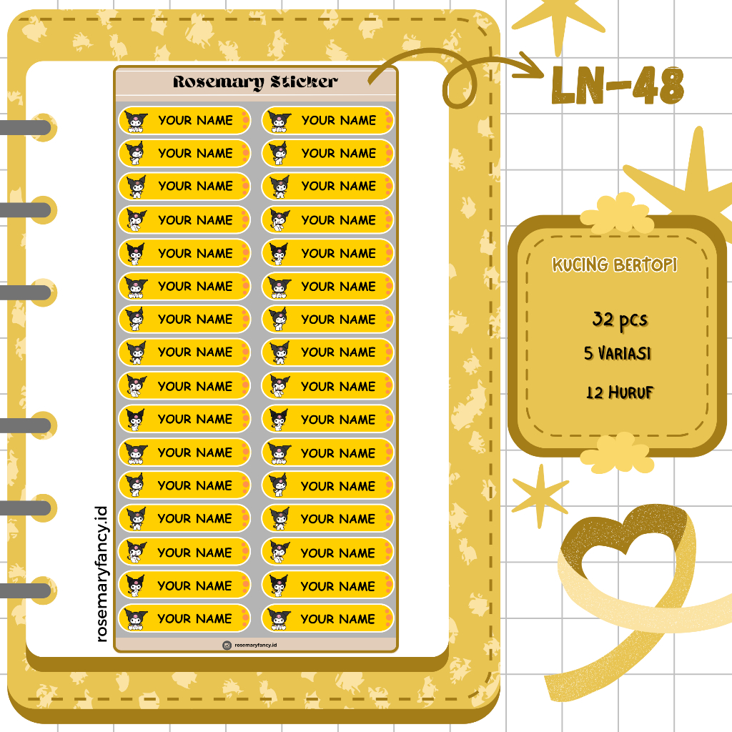 

SANRIO - Sticker Label Nama Anak Tema Kartun Lucu