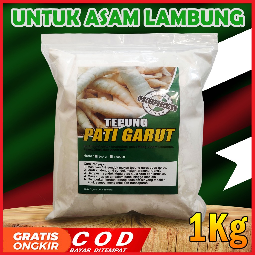 

TEPUNG GARUT UNTUK ASAM LAMBUNG / TEPUNG PATI GARUT / TEPUNG GARUT 1KG