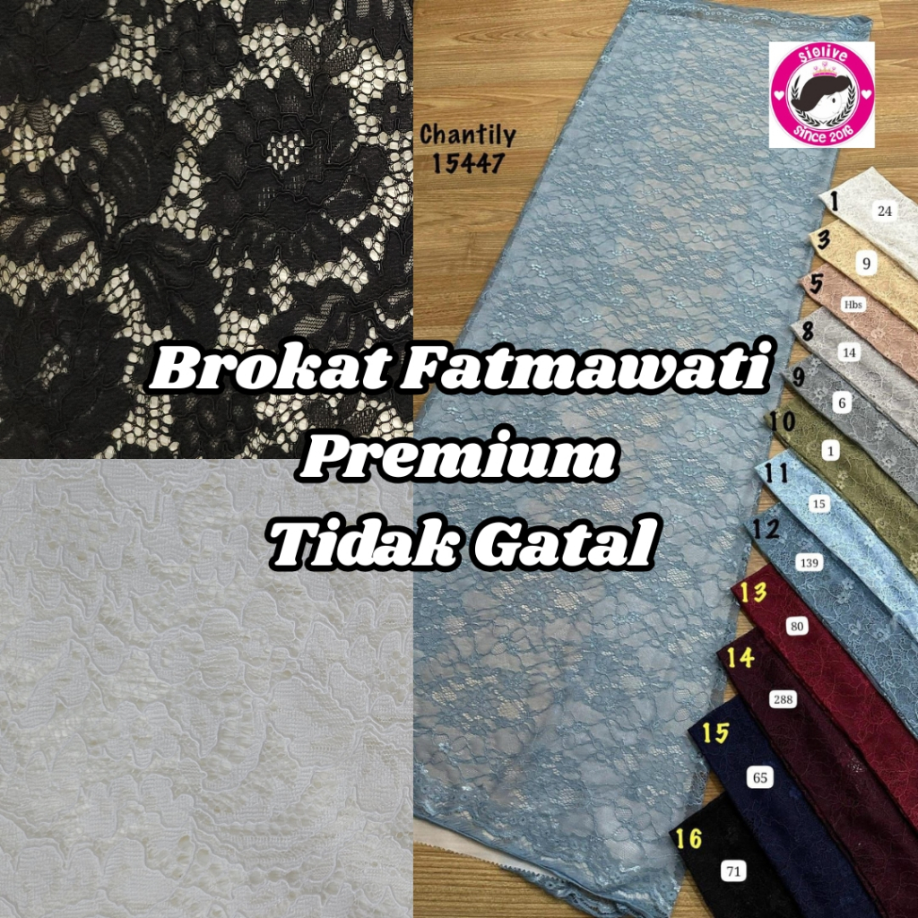 TERMURAH Bahan Kain Brokat Fatmawati Premium Meteran – Tidak Gatal, Lembut, Cocok untuk Gamis/Kebaya