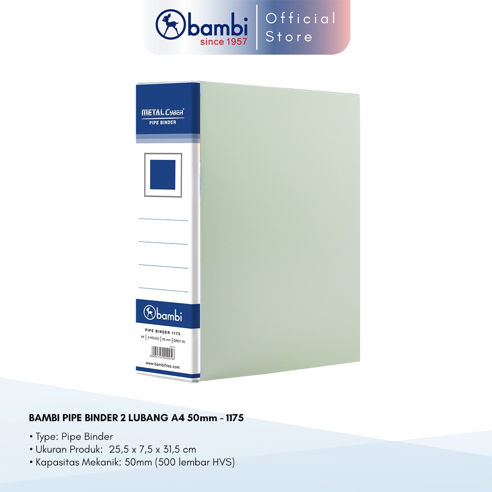 

Bambi Pipe Binder A4 MID SIZE 50 mm With Full Spine 4 Colour Labels 1175