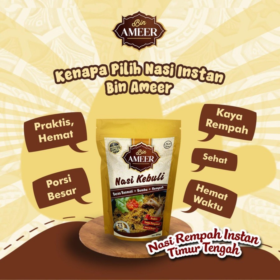

BIN AMEER NASI REMPAH INSTAN KEBULI 350 GR