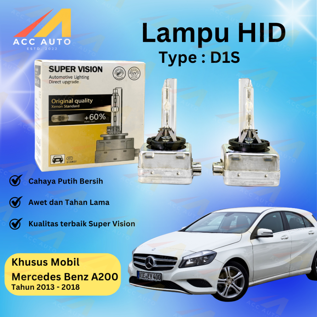 Bola Lampu HID Mercedes Benz A200 D1S 6000K Supervision Model OEM