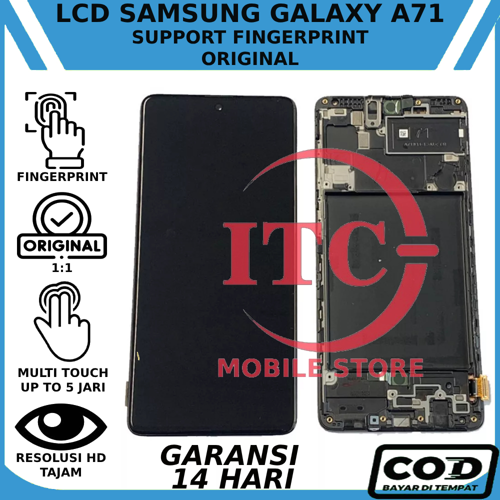 LCD TOUCHSCREEN SAMSUNG GALAXY A71 ORIGINAL SUPPORT FINGERPRINT GARANSI