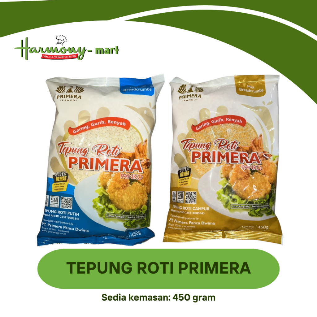 

PRIMERA Panko Tepung Roti / Bread Crumbs / Tepung Panir MIX & PUTIH/WHITE - 450gr / 900gr