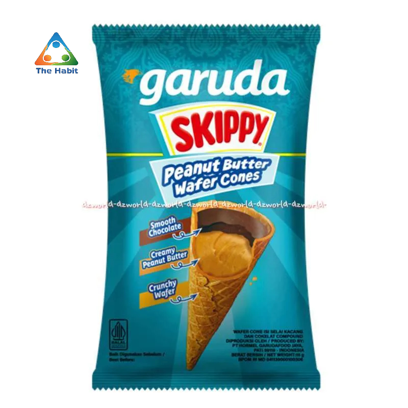 

(The Habit) Garuda Skippy 45gr Peanut Butter Wafer Cones Wafer Kacang