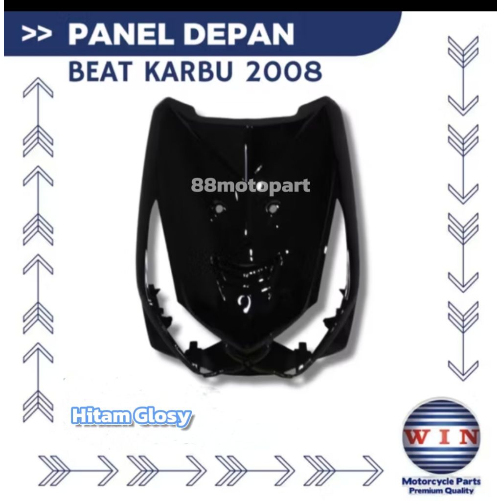 Panel tameng depan beat karbu hitam glosy | WIN