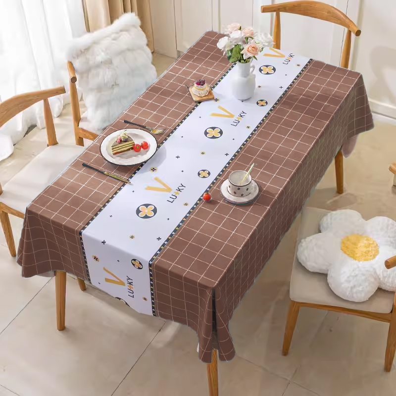 Taplak Meja Tamu Makan 140x180cm Ruang Tamu Mewah Persegi Panjang Motif Cantik Tebal Modern minimali
