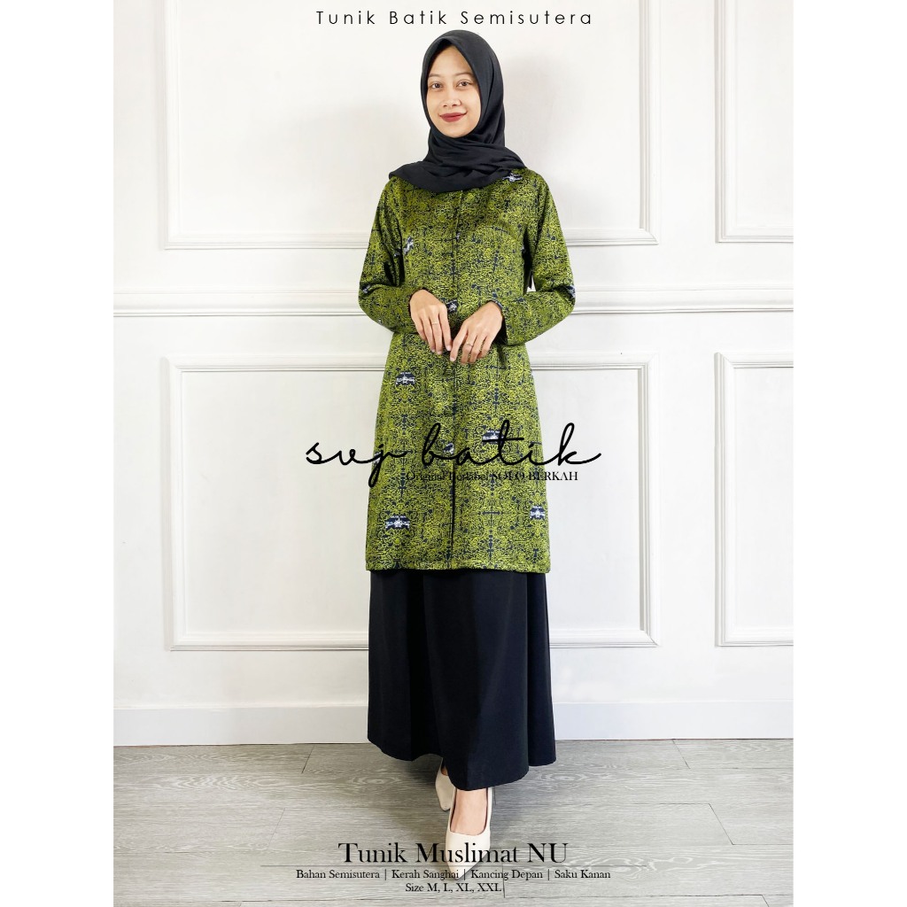 [LAPAKGROSIR] - Batik MUSLIMAT NU TUNIK seragam pengajian nasional terbaru 2025 bahan semi SUTRA by 
