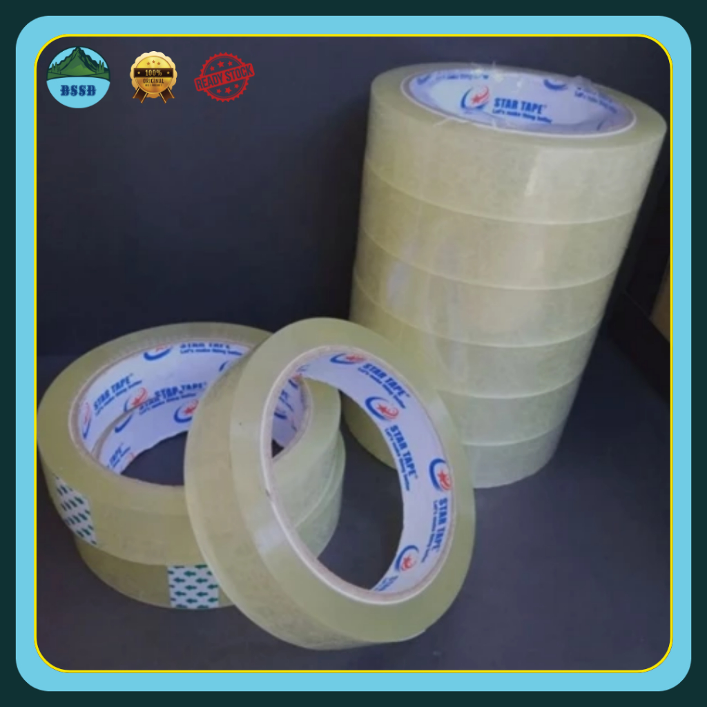 

Isolasi Seven Star Tape | 12mm x 72 Yard | Lakban Bening Serbaguna | Perekat Kuat & Tahan Lama | Cocok untuk Rumah & Kantor