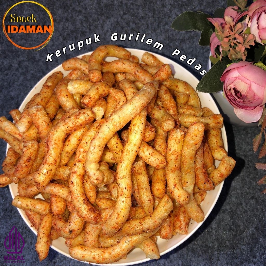 

Kerupuk Gurilem Pedas 250 Gram Cemilan Gurih Pedas