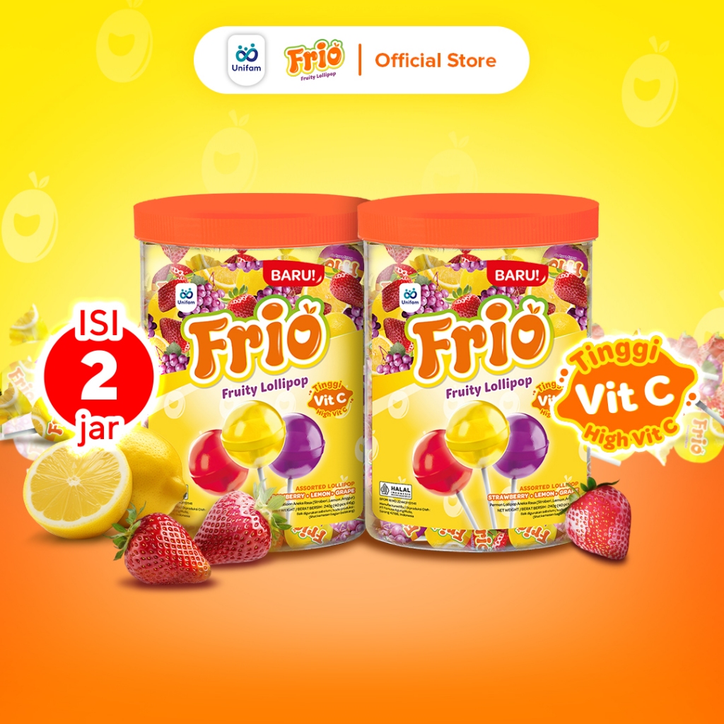 

2 Jar Frio Permen Lolipop Rasa Buah - 80 pcs
