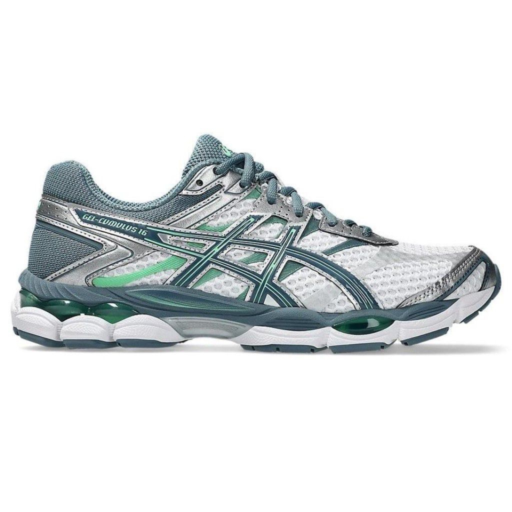 SEPATU RUNNING ASICS GEL-CUMULUS 16 SILVER GREEN ORIGINAL
