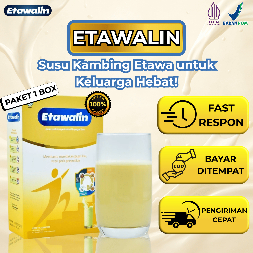 

Etawalin Susu Kambing Etawa Original – Tinggi Kalsium, Aman Lambung, Anak & Dewasa – BPOM & Halal