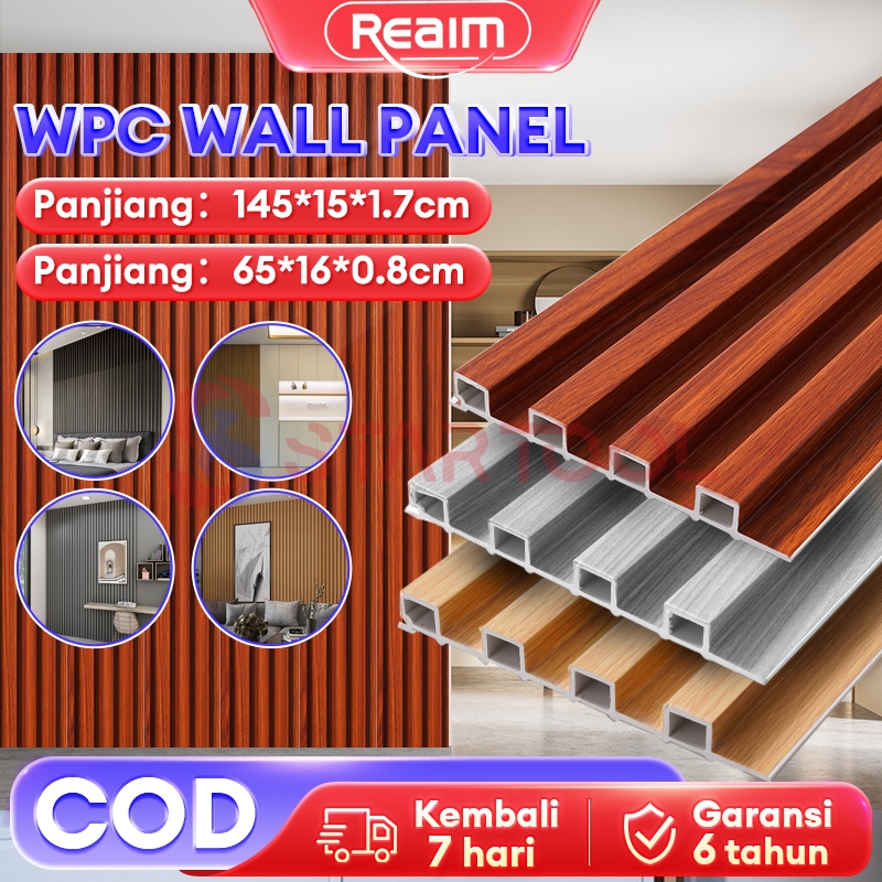 Wood WPC Wall panel Dekorasi Dinding  65*18*1cm  Anti Rayap Dan Anti Air WPC Aestetic Dinding Motif 