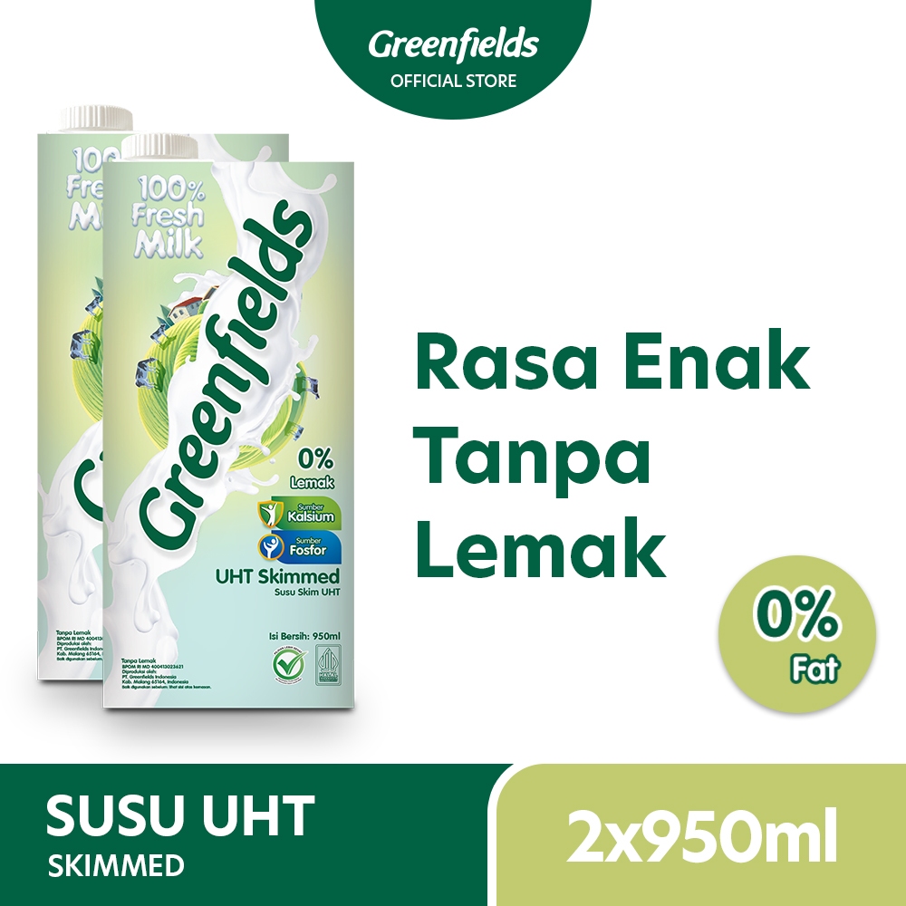 

[Twinpack] Susu Greenfields UHT Skimmed 950 mL x 2 pcs