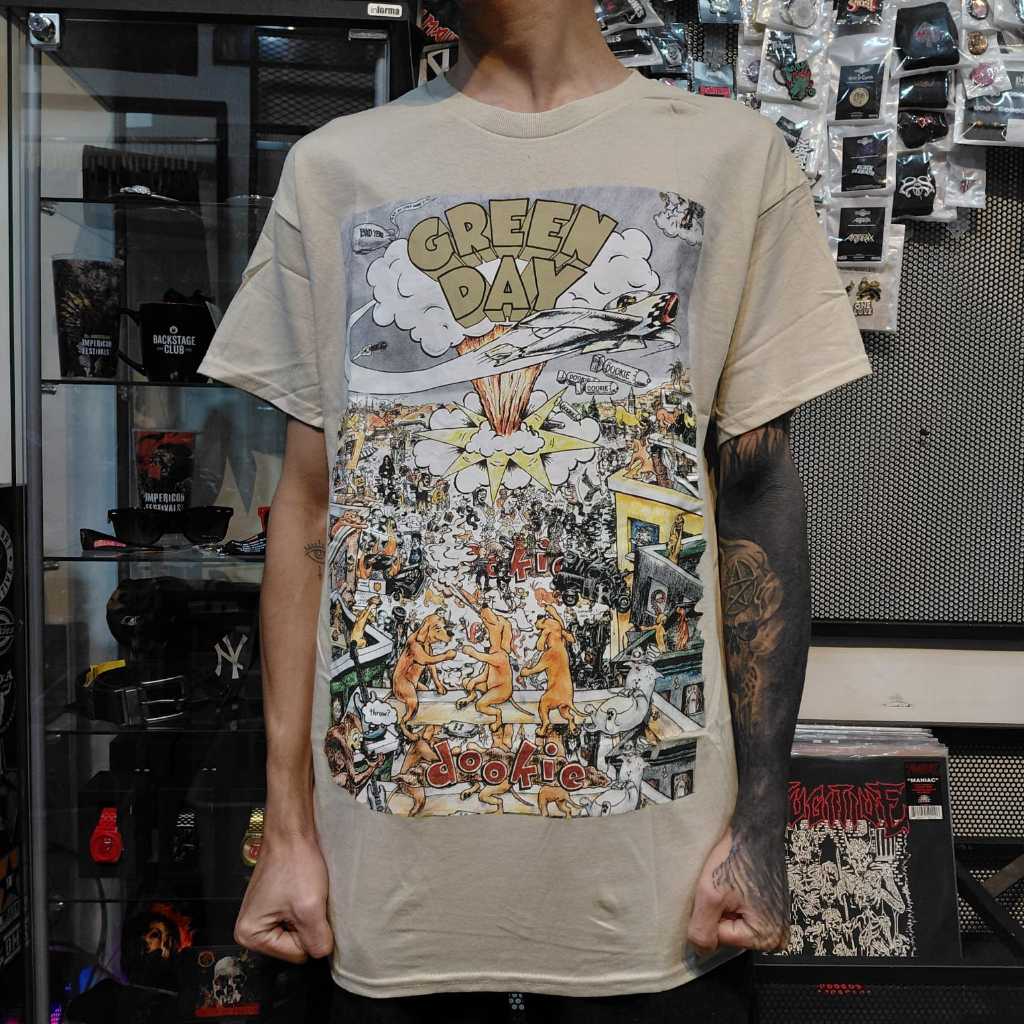 T Shirt Band Official GREEN DAY - DOOKIE (NATURAL) Original