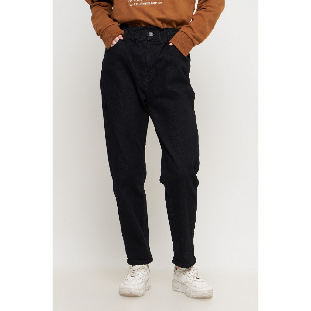 Emba Ladies - Zora Celana Panjang Jeans Wanita Warna Jet Black