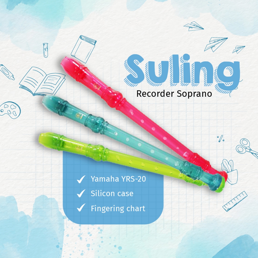 Suling Recorder YAMAHA Soprano Sopran Descant Original YRS-23