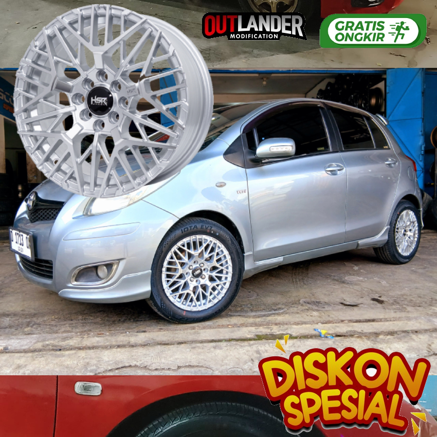 VELG RACING HSR R16 VELG MOBIL YARIS JAZZ AVANZA XENIA BRIO FREED CITY SIGRA DLL HSR BENAWA R16
