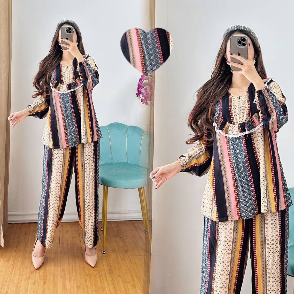 Setelan Celana Renda Wanita Dewasa,Celana Panjang Kulot,Pakaian Batik Terbaru,Baju Setelan Remaja,Pa