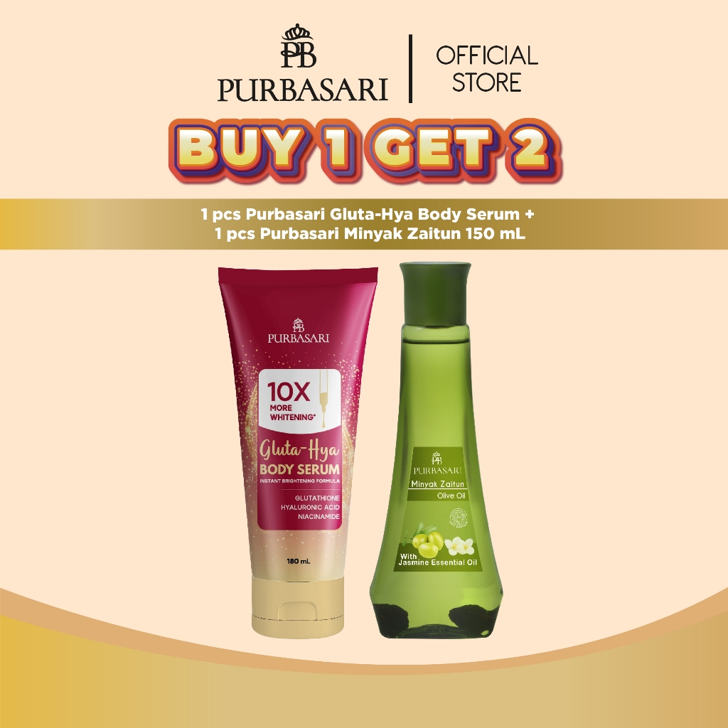 [BUY 1 GET 2 - GLOW BOOSTER] Purbasari Body Serum 180ml + Purbasari Minyak Zaitun 150ml