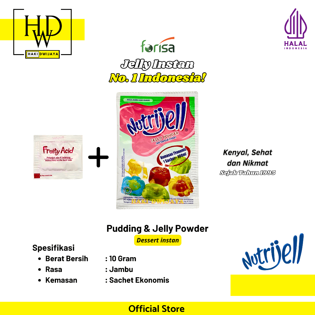 

Nutrijell Jelly Ekonomis Bubuk Jelly Serbaguna 10 gram x 12pcs Rasa Jambu