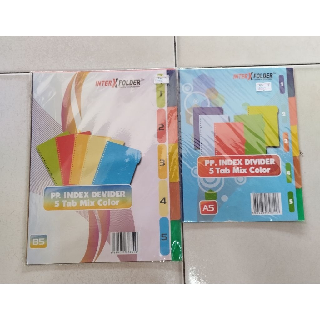 

Pembatas Binder Size A5 -- B5 Mix Colors 5Tab Brand INTER X FOLDER.