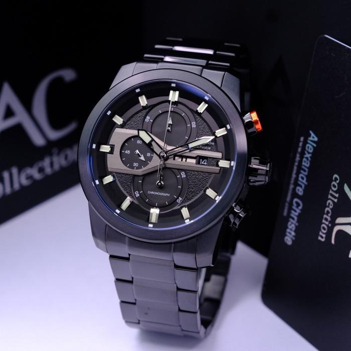 JAM TANGAN PRIA AC ALEXANDRE CHRISTIE 6562 MC RANTAI ORIGINAL