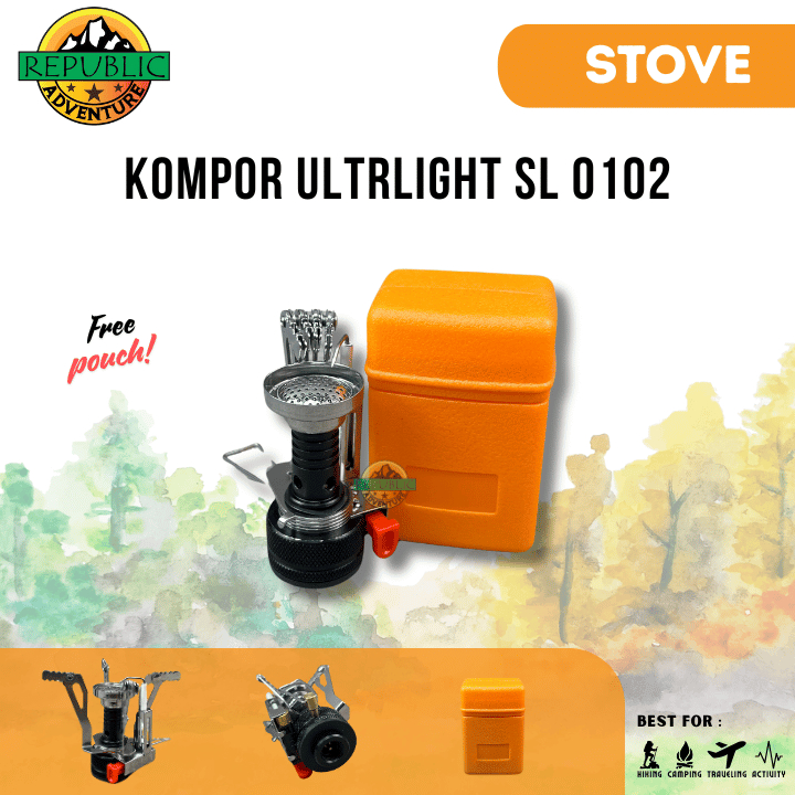 TaffSPORT KOMPOR GAS CAMPING PORTABLE MINI LIPAT ULTRALIGHT STOVE OUTDOOR - SL 0102