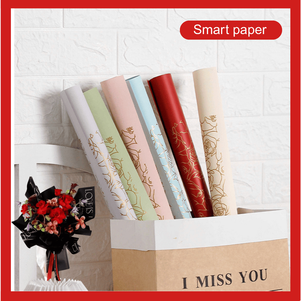 

Isi 20 LEMBAR Flower Wrapping Paper Valantine Kertas Buket Bunga Wisuda Anniversary Romantis Gift Cellophane Valantine Kertas Kado Bouquet KB039