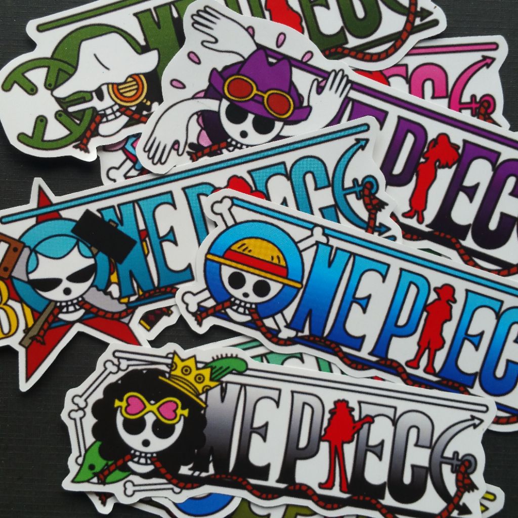 

Stiker One Piece Jolly Roger Crew Straw Hat Pirates Fanmade